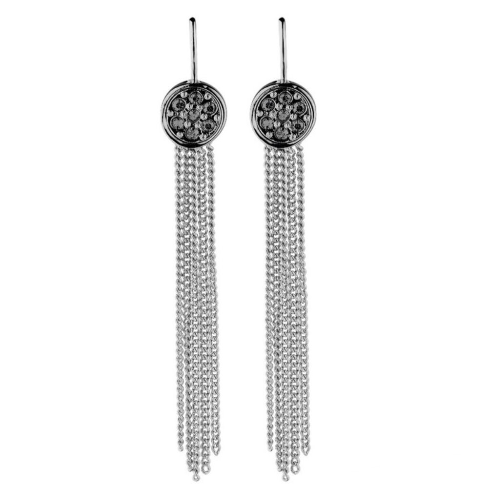 Dyrberg/Kern Kami Swarovski crystal earrings in Antique Silver/Grey
